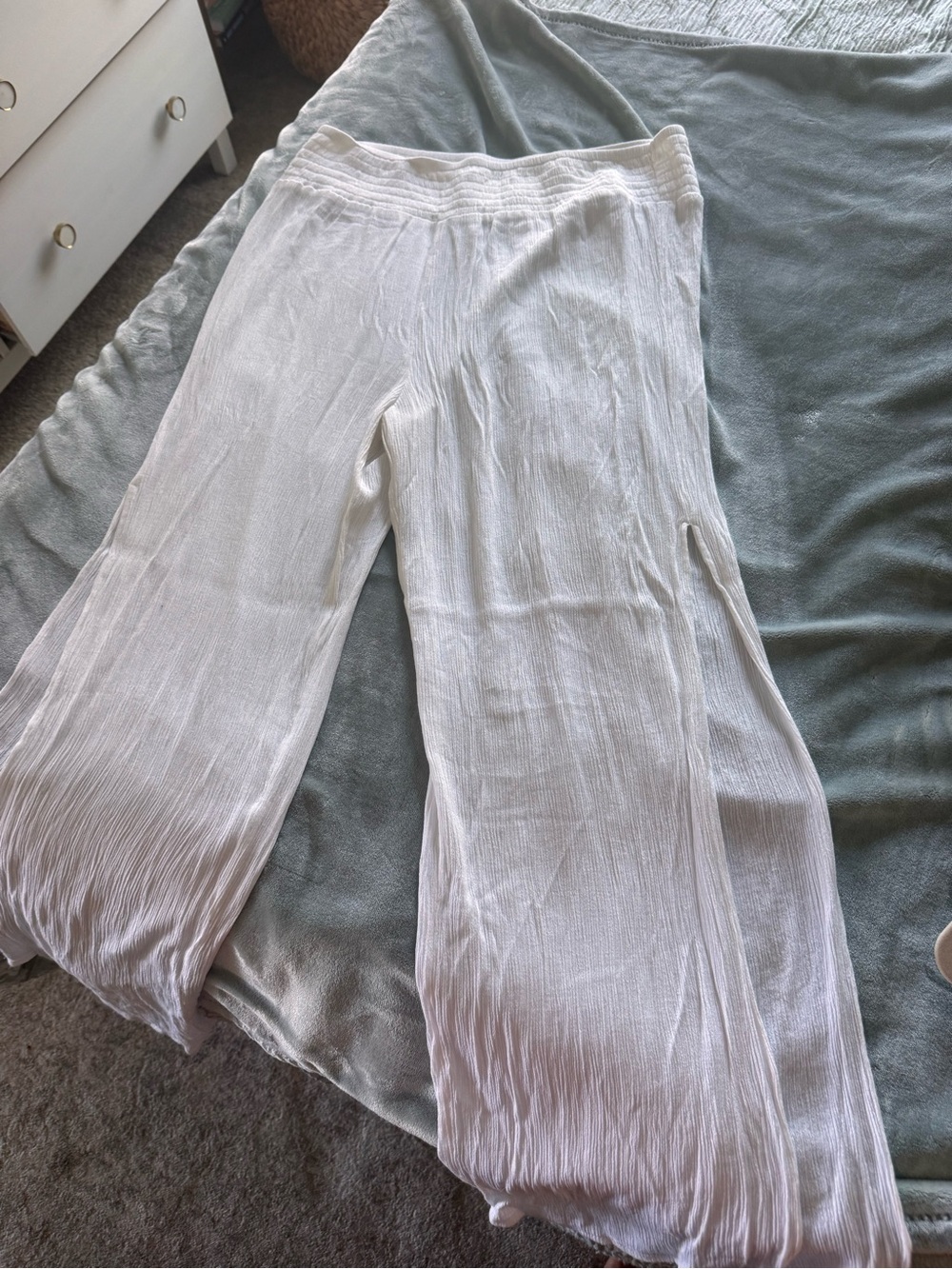 Shade & Shore White Wide-Leg Pull-On Pants